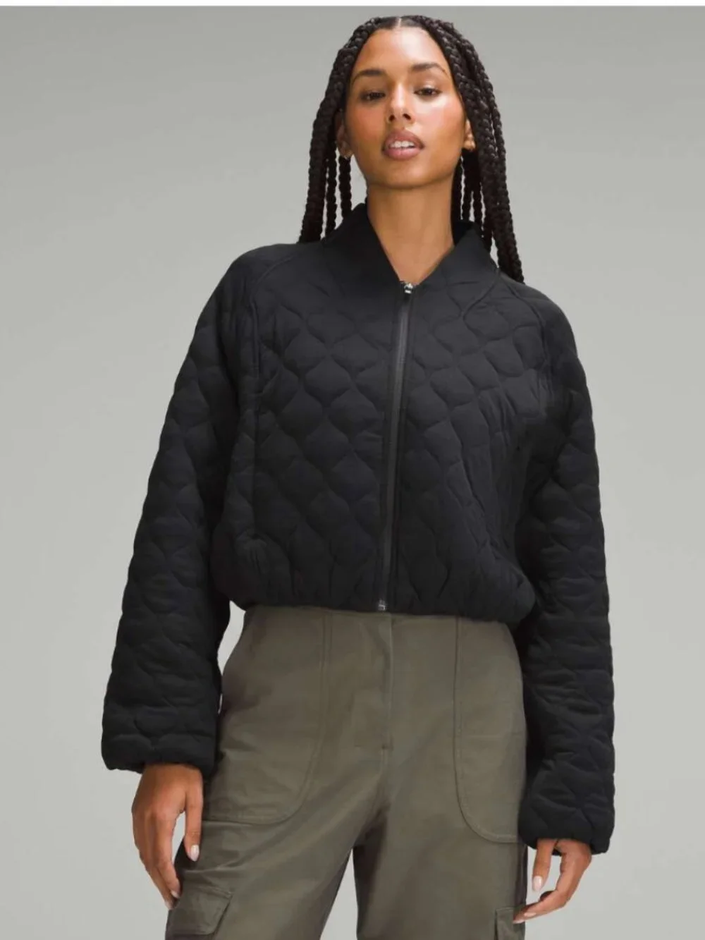 Lululemon NWT Quilted Bomber Jacket Black Size 8